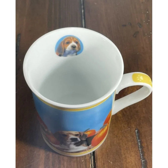 Beagle Dog Coffee Collector Mug Cup Pumpkin Play Danbury Mint 4 Inch - Picture 2 of 6